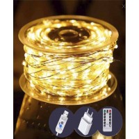 Гірлянда електрич. "String" Роса 500LED 8 режимів +USB пульт теплий білий 50м №1905-07