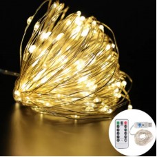 Гірлянда Роса-мішура 500LED 8режимів+пульт ДК +USB білий теплий,прозор.провідL-10м№1966-97