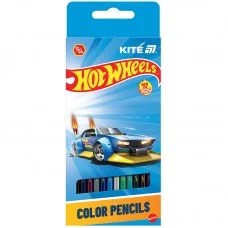 Олівці кольор. 12 кольор. Kite №HW25-054 Hot Wheels двостор.(12)(240)