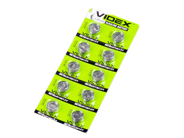 Батарейка Videx AG10/10bl(LR1130)(10)(100)/1/ — фото товару | Канцелярський Сад