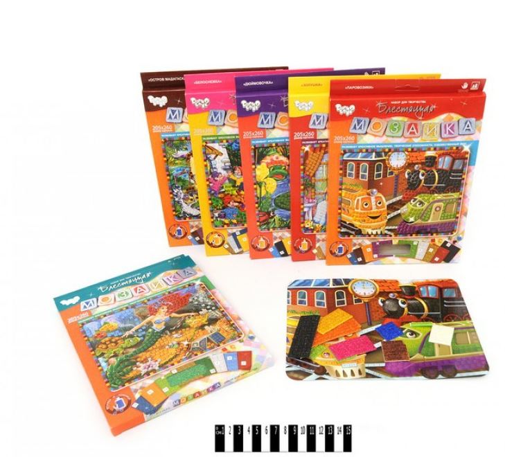 Набір для твор."DankoToys" Блискуча мозаїка №БМ-03-1-2-3....10(10)(20) — купити | Канцелярський Сад