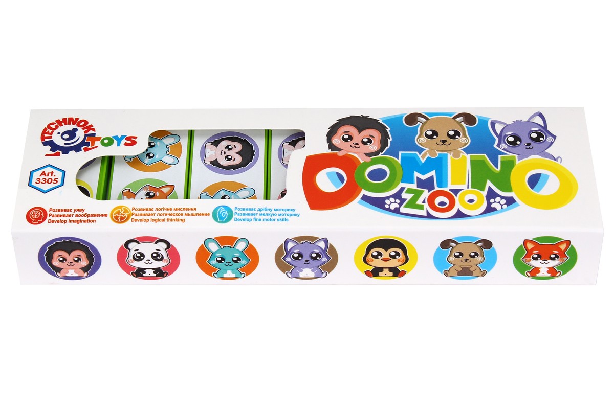 Доміно "Зоопарк" укр.,"Технокомп" №3305(30) — фото товару | Канцелярський Сад