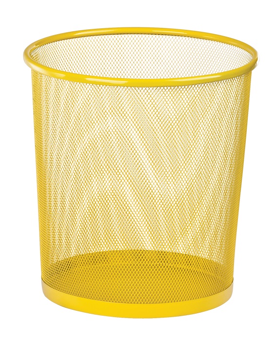 Корзина для паперу "Zibi" метал. круг. жовт. №ZB.3126-08(12) — купити | Канцелярський Сад