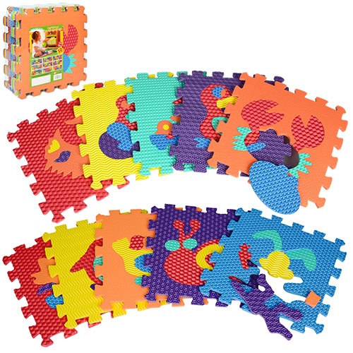 Килимок-мозаїка,10дет. Тварини,EVA,масажн.,6 текстур,31,5х31,5смх10см №M2616(10) — купити | Канцелярський Сад