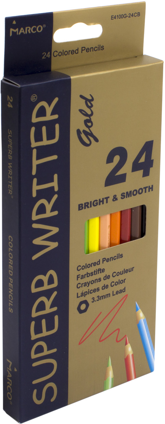Олівці кольор. 24 кольор. "Marco" Gold №E4100G-24CB(6)(120) — фото товару | Канцелярський Сад