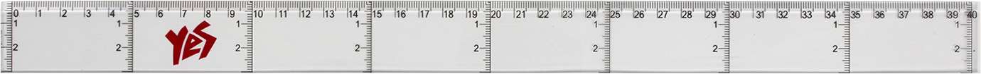 Лінійка пласт. 40см "Yes" прозор. №370459(24) — фото товару | Канцелярський Сад