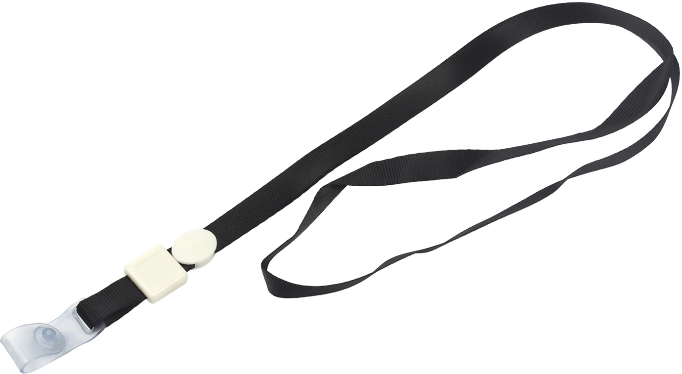 Шнурок для бейджа з силіконовим кліпом "Axent" №4551-01-A чорний(20)(100) — фото товару | Канцелярський Сад