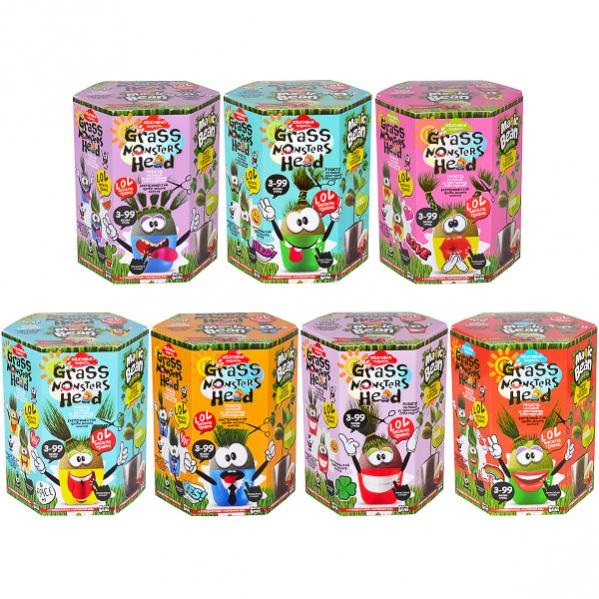 Набір креативної творчості "Grass Monsters Head" №GMH-01-01U,02U,03U...(укр)/DankoToys/(8) — фото товару | Канцелярський Сад