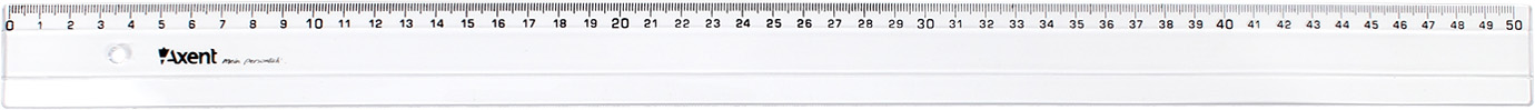 Лінійка пласт. 50см "Axent" прозор. №7350(50) — фото товару | Канцелярський Сад