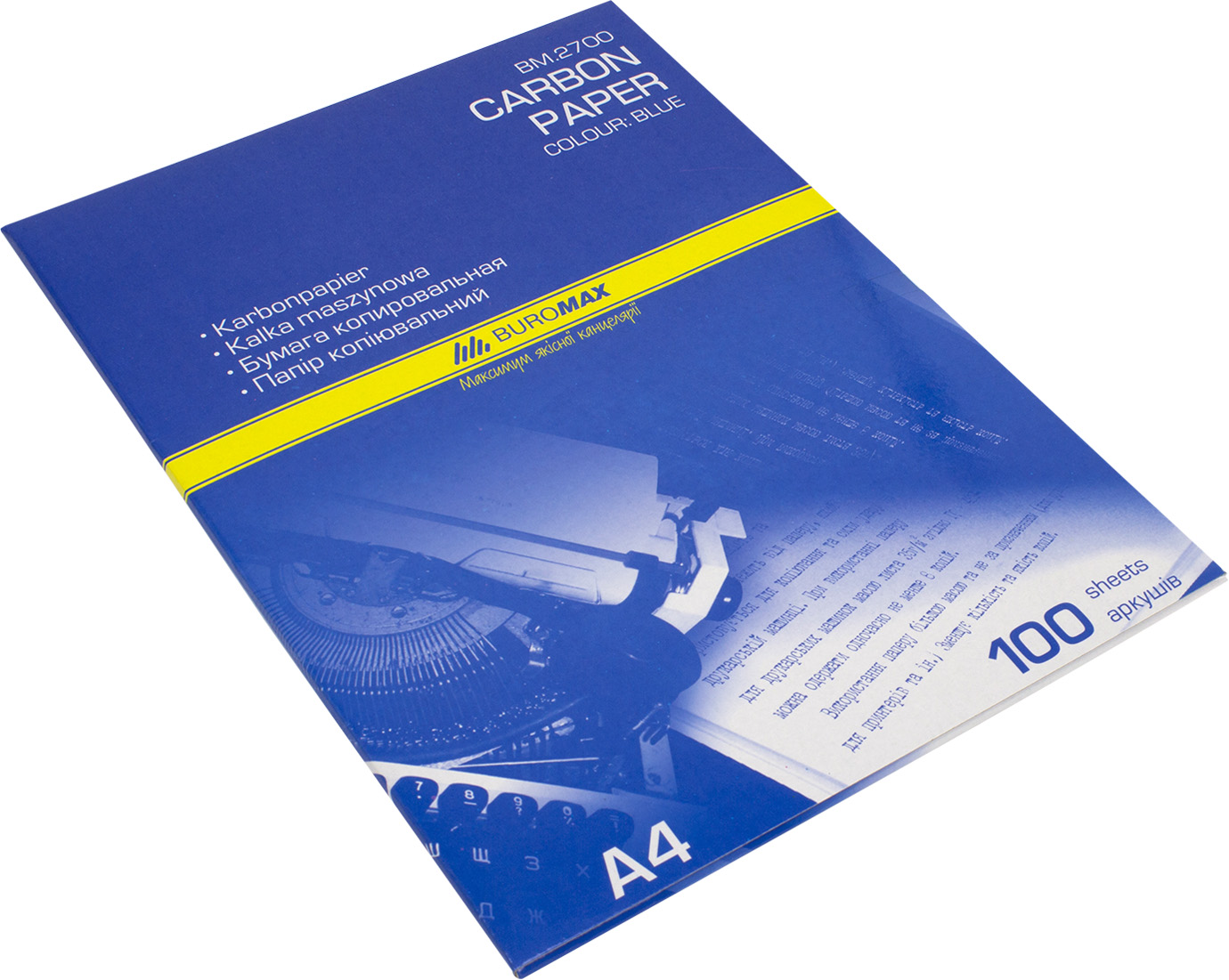 Копірка "Buromax" А4 100арк (синя) №2700(1)(5)(100) — фото товару | Канцелярський Сад