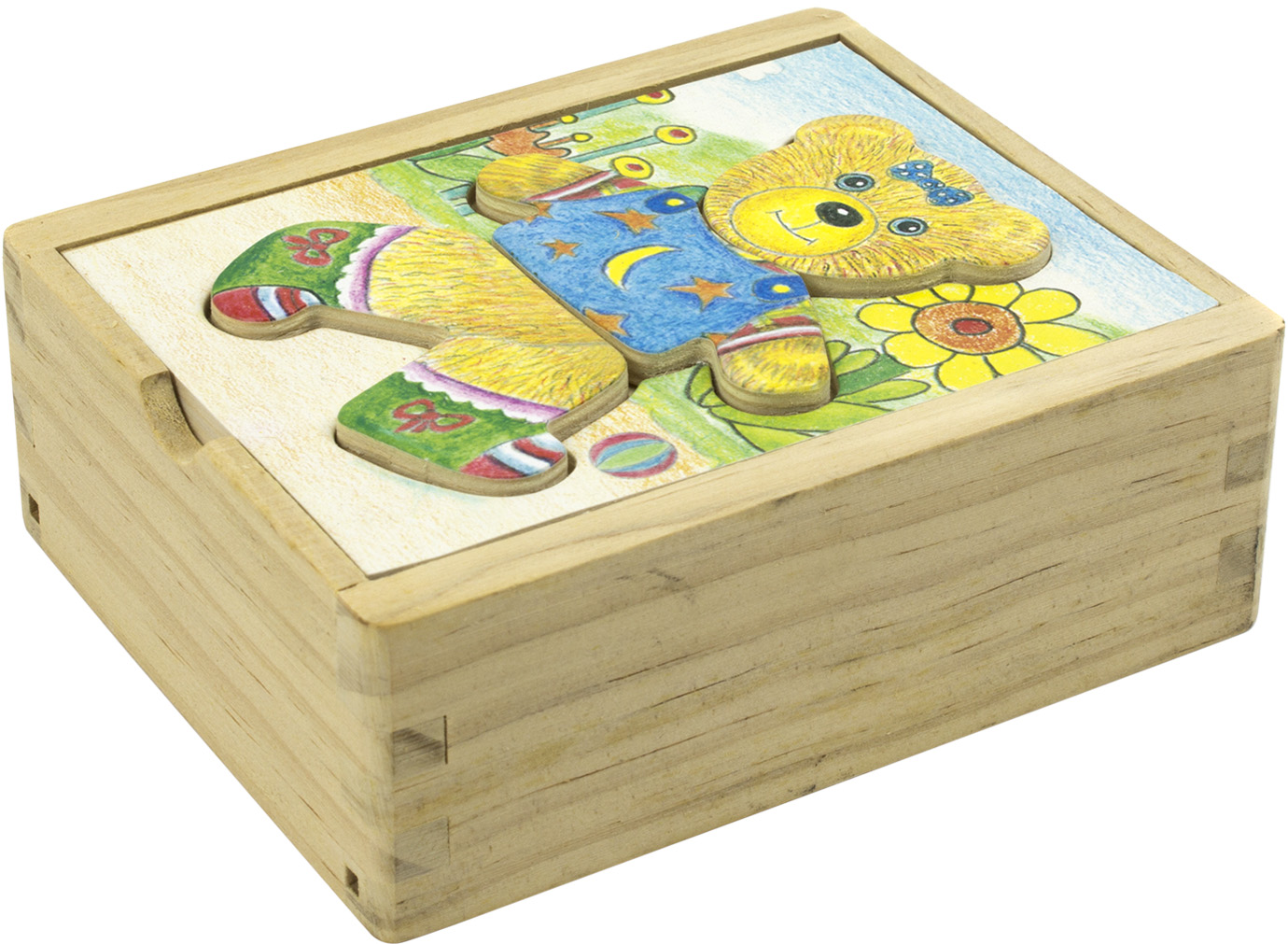 Іграшка дерев'яна Вкладиш маленький ведмедик,18 дет. №HJD93872/Hongji/(72) — купити | Канцелярський Сад