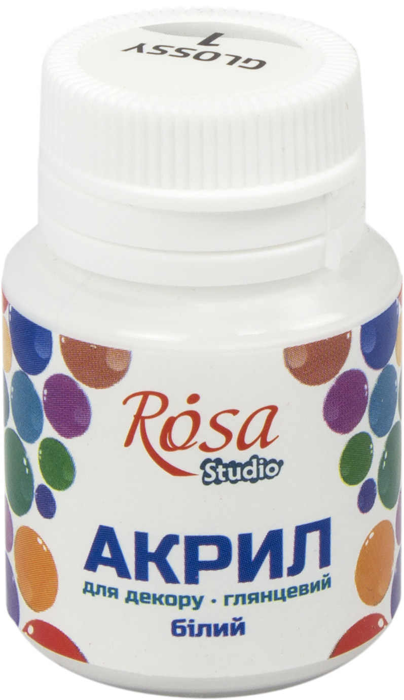 Акрил для декору "Rosa Talent" 20мл №21001/2530/3520 глянцевий білий(120) — фото товару | Канцелярський Сад