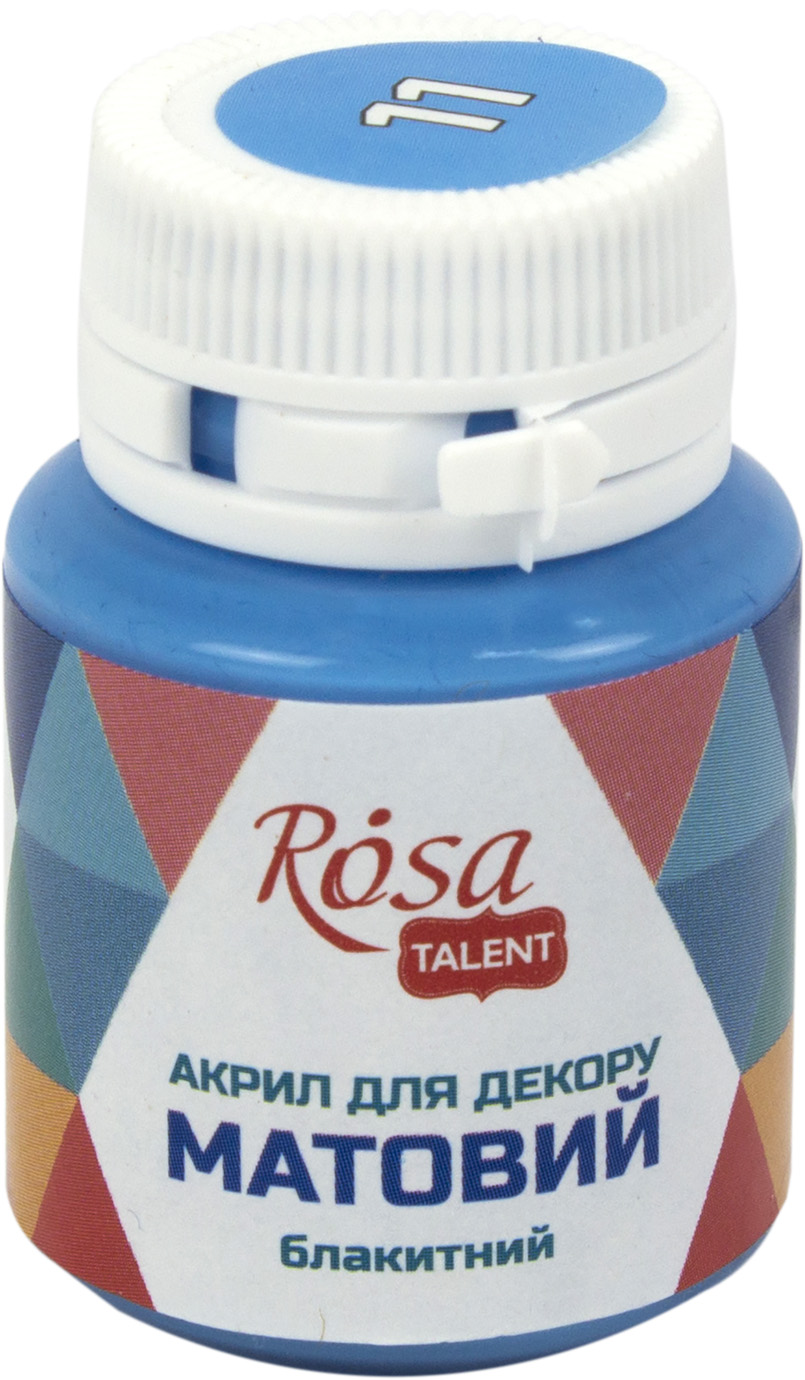 Акрил для декору "Rosa Talent" 20мл №20011/2912 матовий блакитний — фото товару | Канцелярський Сад