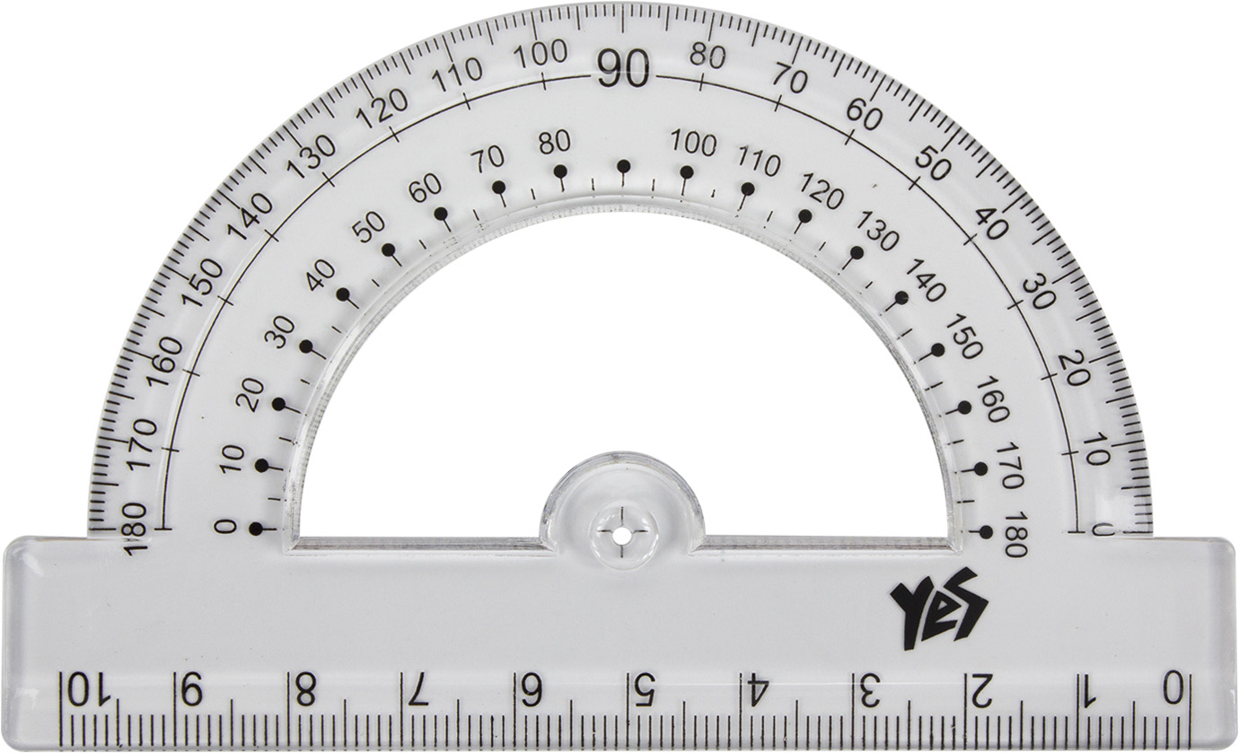 Транспортир пласт. "1В"/"Yes" №370407(1)(36)(1080) — фото товару | Канцелярський Сад
