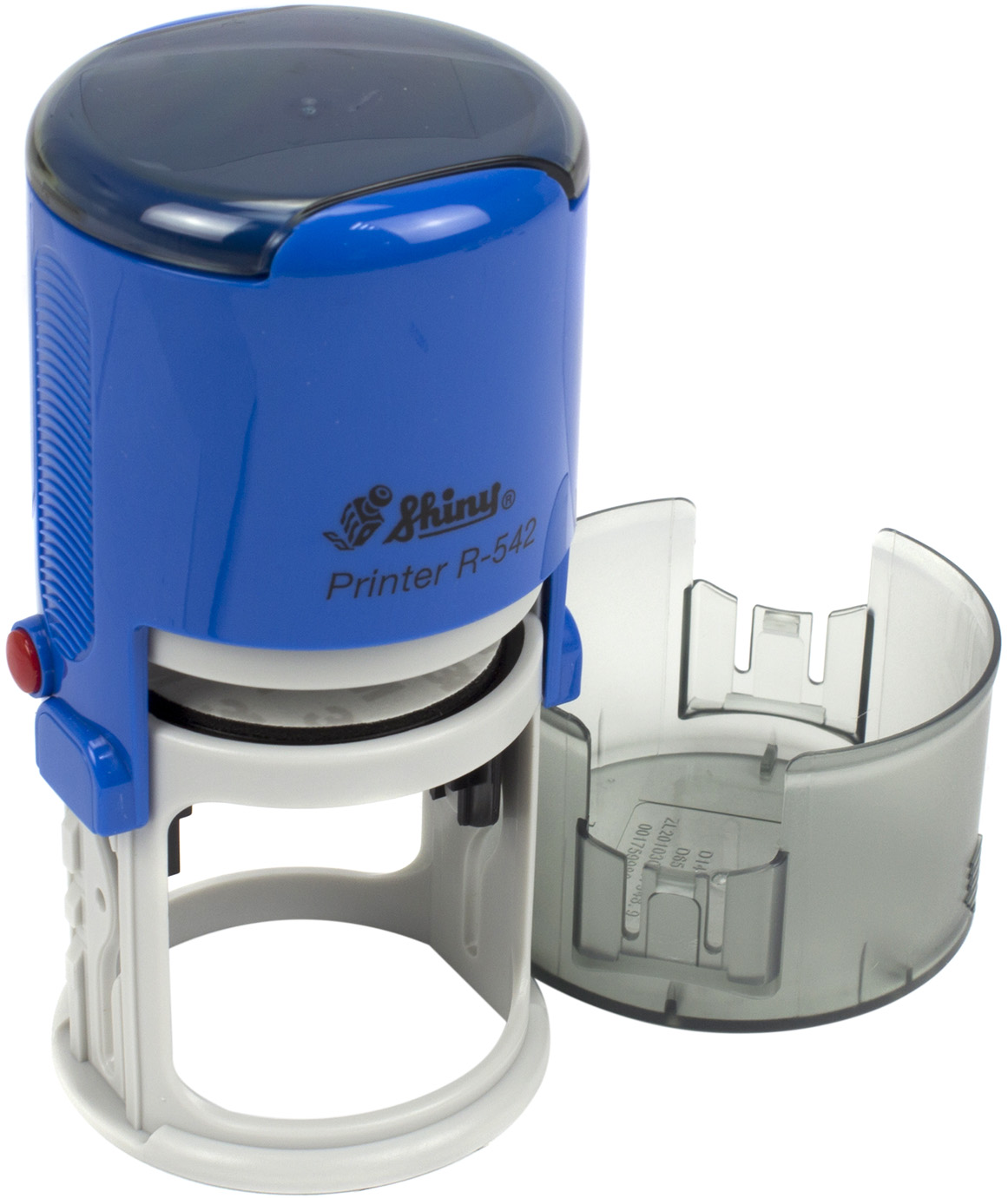 Оснастка автоматична для круг. печ. пласт. d-42мм Shiny №R-542 (кр.синя) — купити | Канцелярський Сад