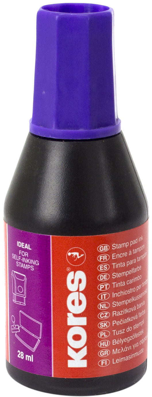 Штемпельна фарба "Kores" №K71348 28мл фіолет.(10) — фото товару | Канцелярський Сад