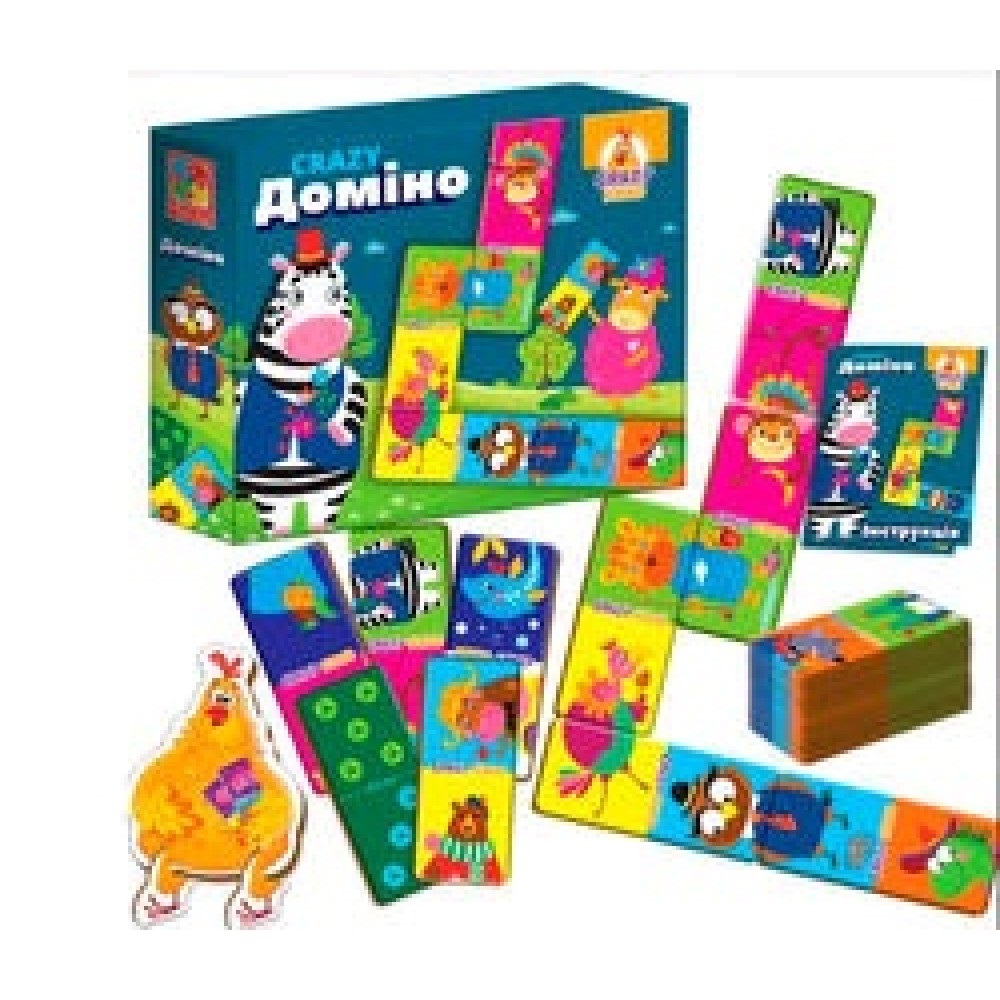 Гра наст. "Crazy Доміно" укр. №VT8055-10(12) — фото товару | Канцелярський Сад
