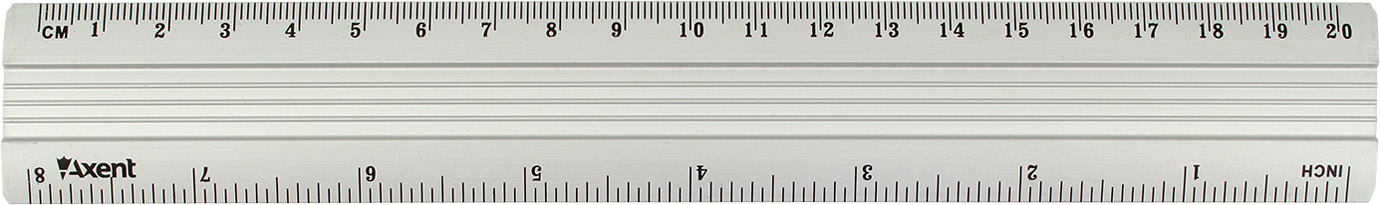 Лінійка алюм. 20см "Axent" №7420(12) — фото товару | Канцелярський Сад