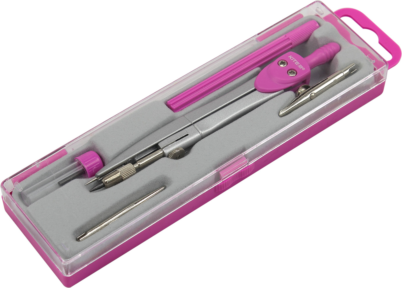 Готовальня "Kite" 5предм. рожева №K18-384-10(20) — фото товару | Канцелярський Сад