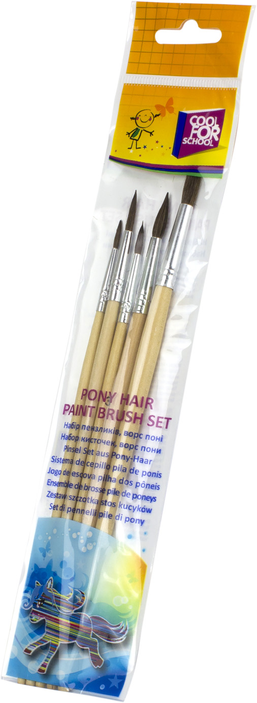 Набір пензлів 5шт "CoolForSchool/Maxi" №CF60823/MX60823 (1,3,5,7,9)(24)(240) — купити | Канцелярський Сад