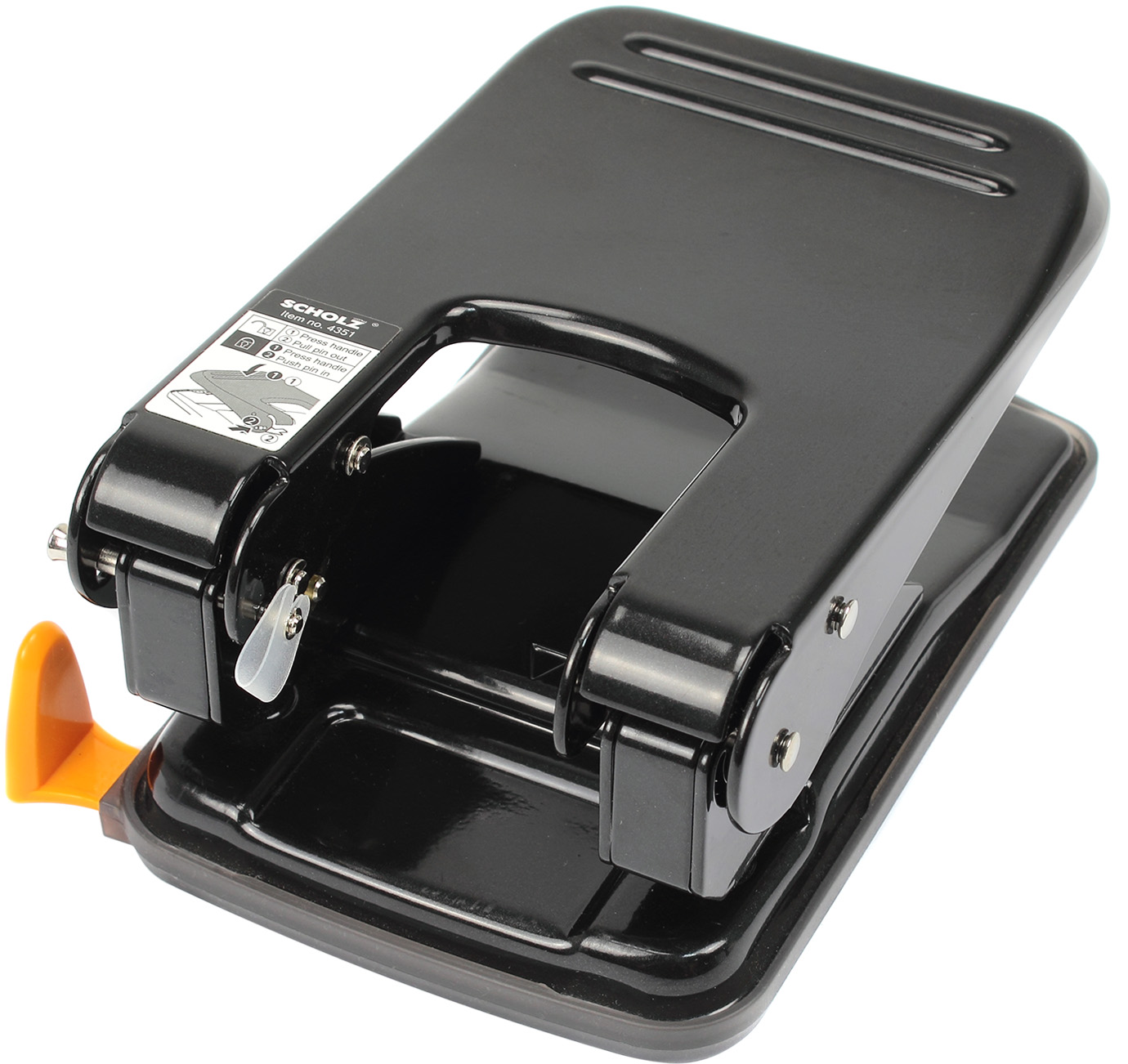 Дирокол "Scholz" 50арк. метал. чорний №4351(1) — фото товару | Канцелярський Сад