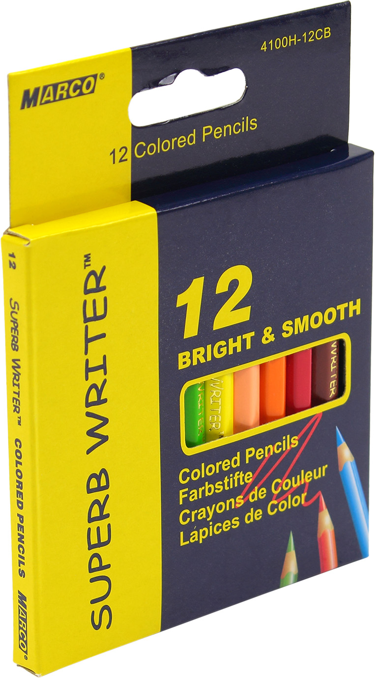 Олівці кольор. 12 кольор. "Marco" №4100H-12CB короткі(12)(240) — фото товару | Канцелярський Сад