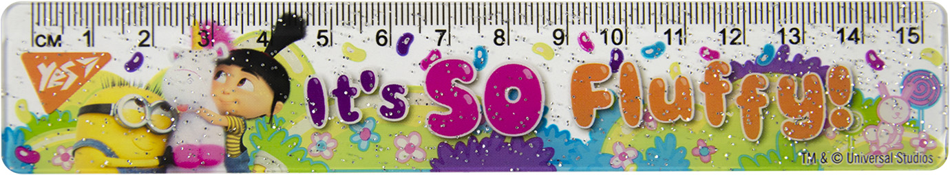 Лінійка пласт. 15см "Yes" Minions Fluffy №370483(100) — фото товару | Канцелярський Сад