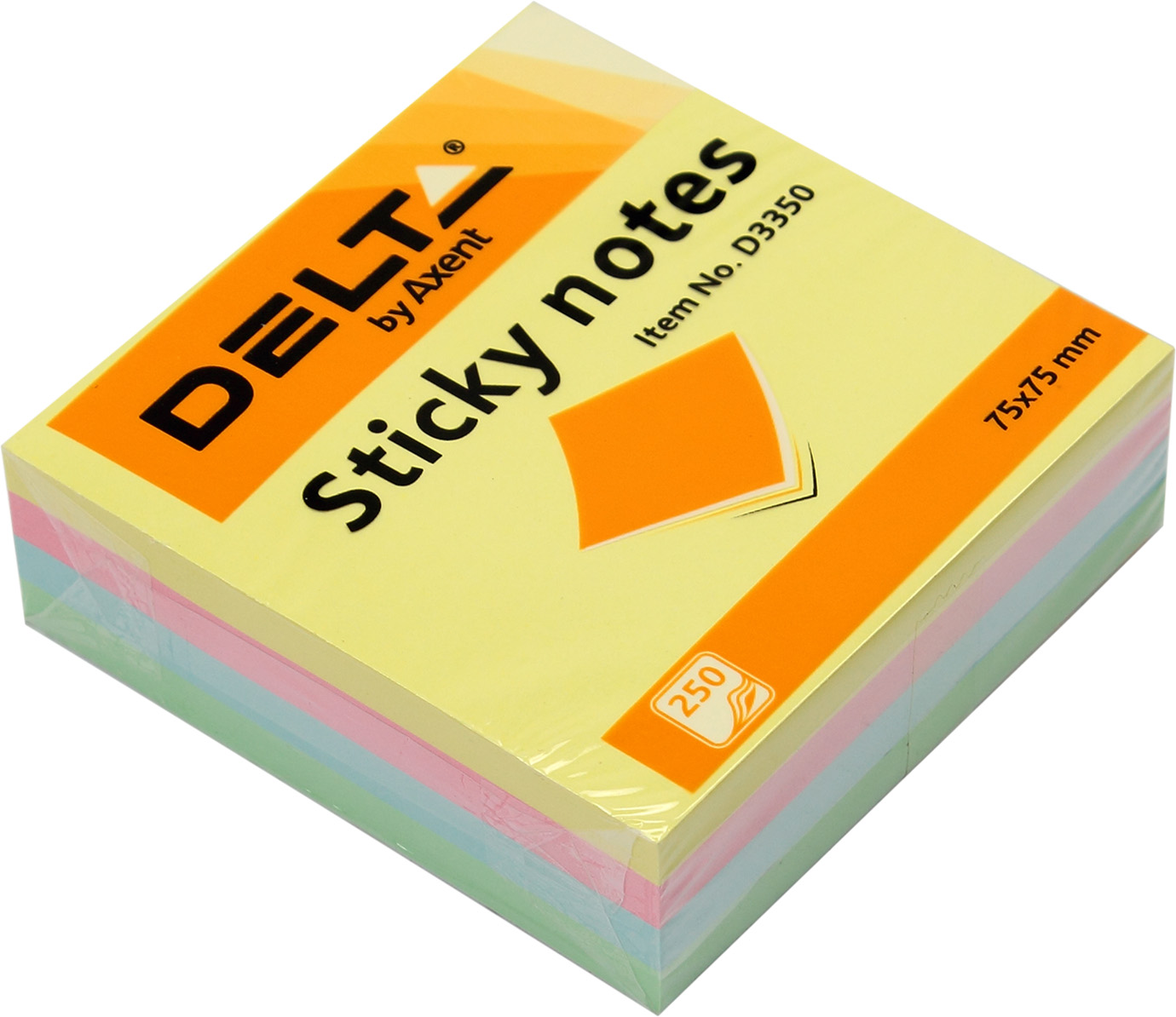 Блок/зам. липк. краєм 75х75мм 250арк. пастель куб "Axent/Delta" №3350(1)(10)(100) — купити | Канцелярський Сад