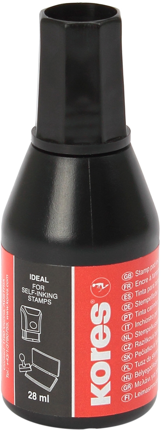 Штемпельна фарба "Kores" №K71338 28мл чорн.(10) — фото товару | Канцелярський Сад