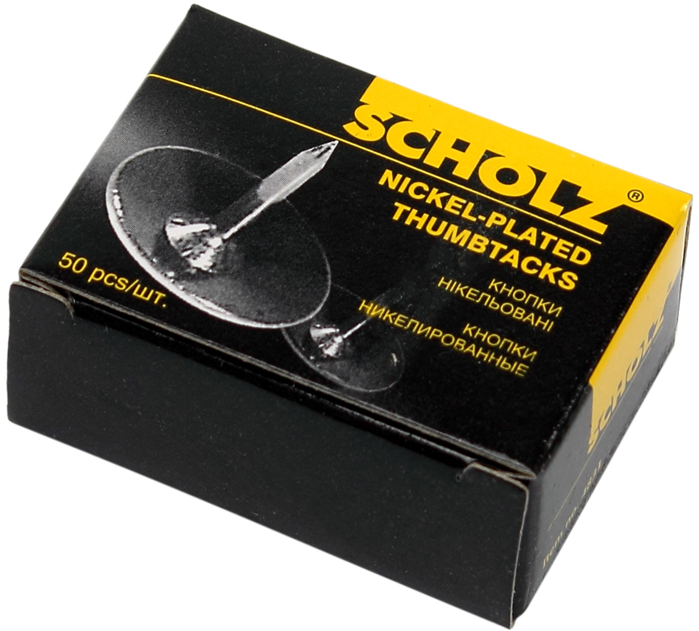 Кнопки "Scholz" №4831 (50шт) нікель(10) — фото товару | Канцелярський Сад