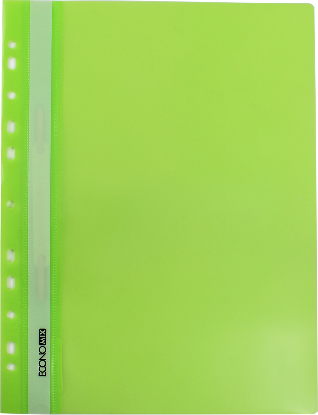 Папка-швидкозш. "Economix" №E31510-13 А4 з прозор.верхом,з перфор.,глянц.салатова(10)(300) — фото товару | Канцелярський Сад