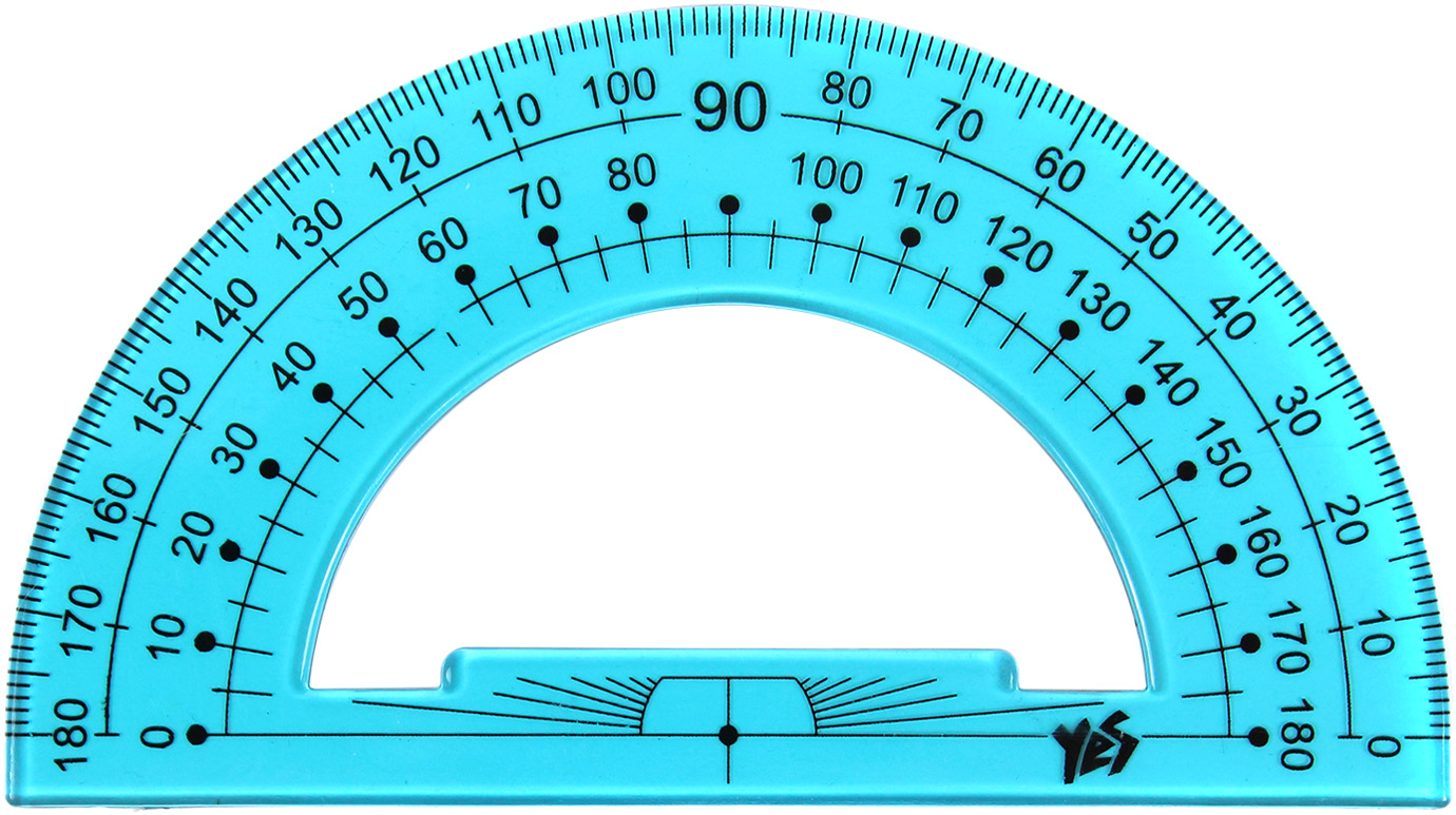 Транспортир пласт. прозор. "1В"/"Yes" №370187(48) — фото товару | Канцелярський Сад