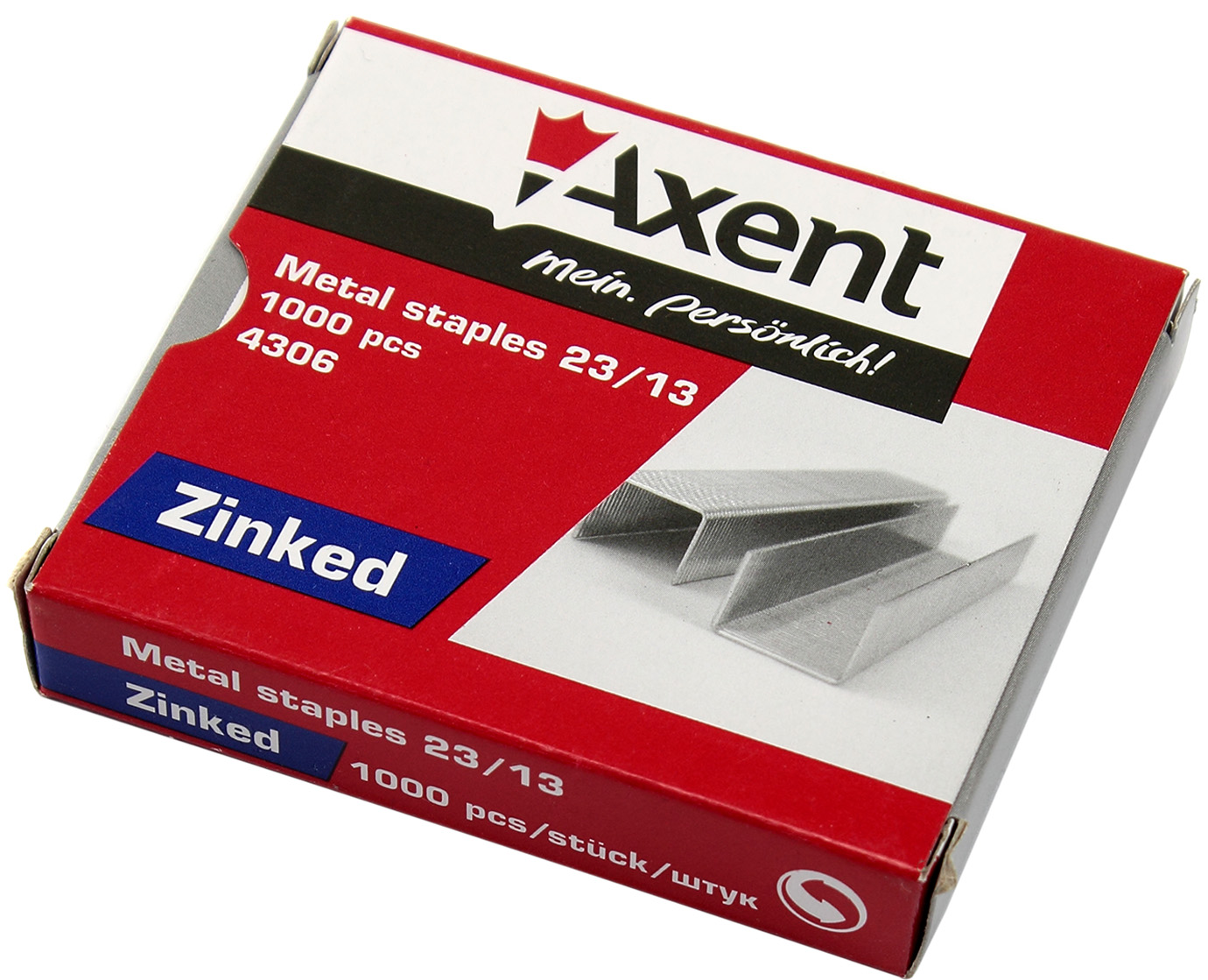 Скоби "Axent" №23/13 (1000шт) №4306(10) — фото товару | Канцелярський Сад