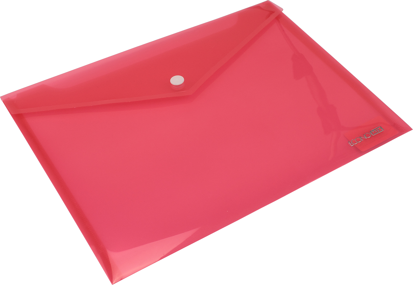 Папка-конверт "Economix" №E31302-03 В5+ на кнопці червона(12)(180) — фото товару | Канцелярський Сад