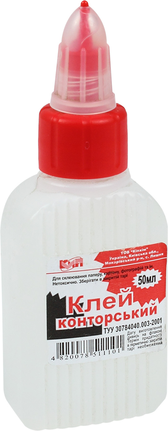 Клей конт. полімер. "КіП" 50мл з супер-ковпач.(1)(80) — фото товару | Канцелярський Сад