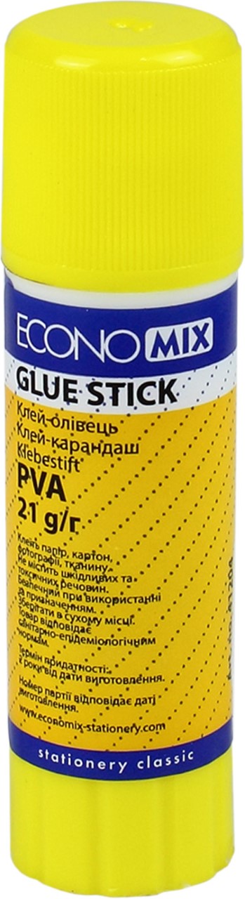 Клей-олівець "Economix" №E41204 21гр PVA(24)(432) — фото товару | Канцелярський Сад