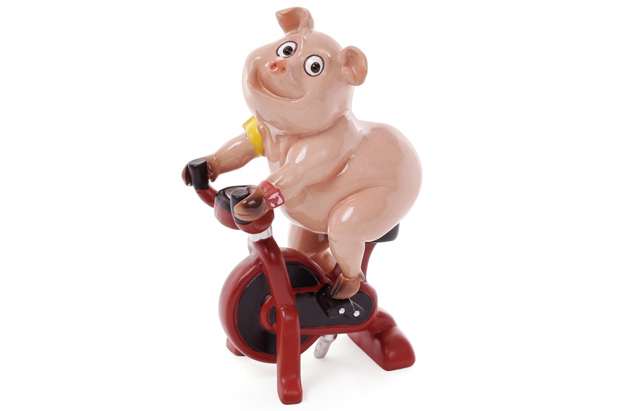 Статуетка керам. "Свинка на велотренажері" 18см №238-700/Bonadi/((1)(16) — купити | Канцелярський Сад
