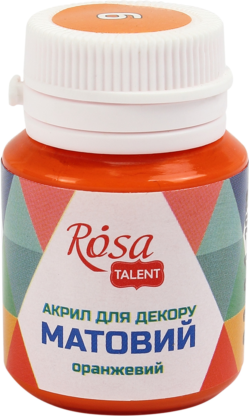 Акрил для декору "Rosa Talent" 20мл №20006/9085 матовий помаранчевий — фото товару | Канцелярський Сад