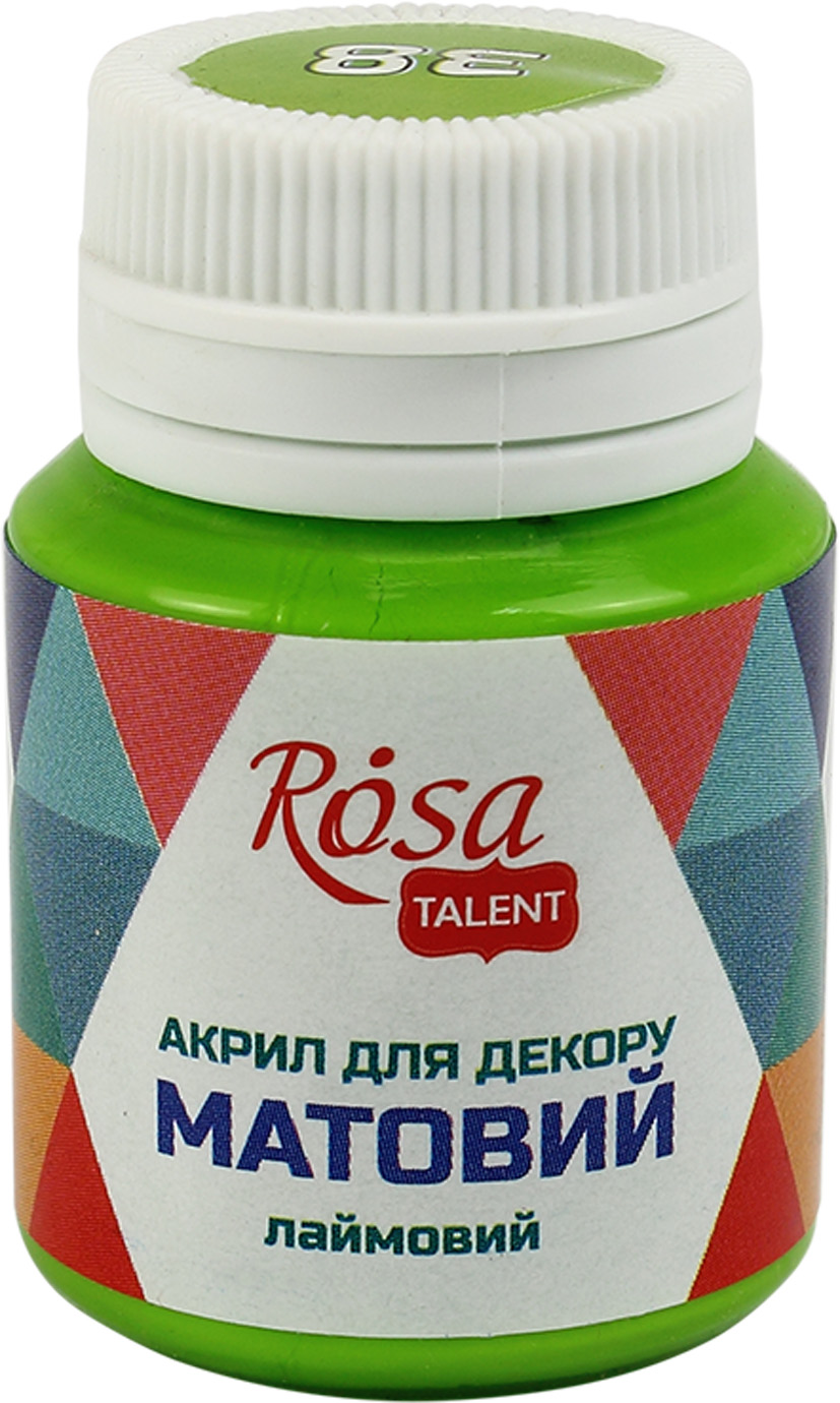 Акрил для декору "Rosa Talent" 20мл №20038/9023 матовий лаймовий — фото товару | Канцелярський Сад