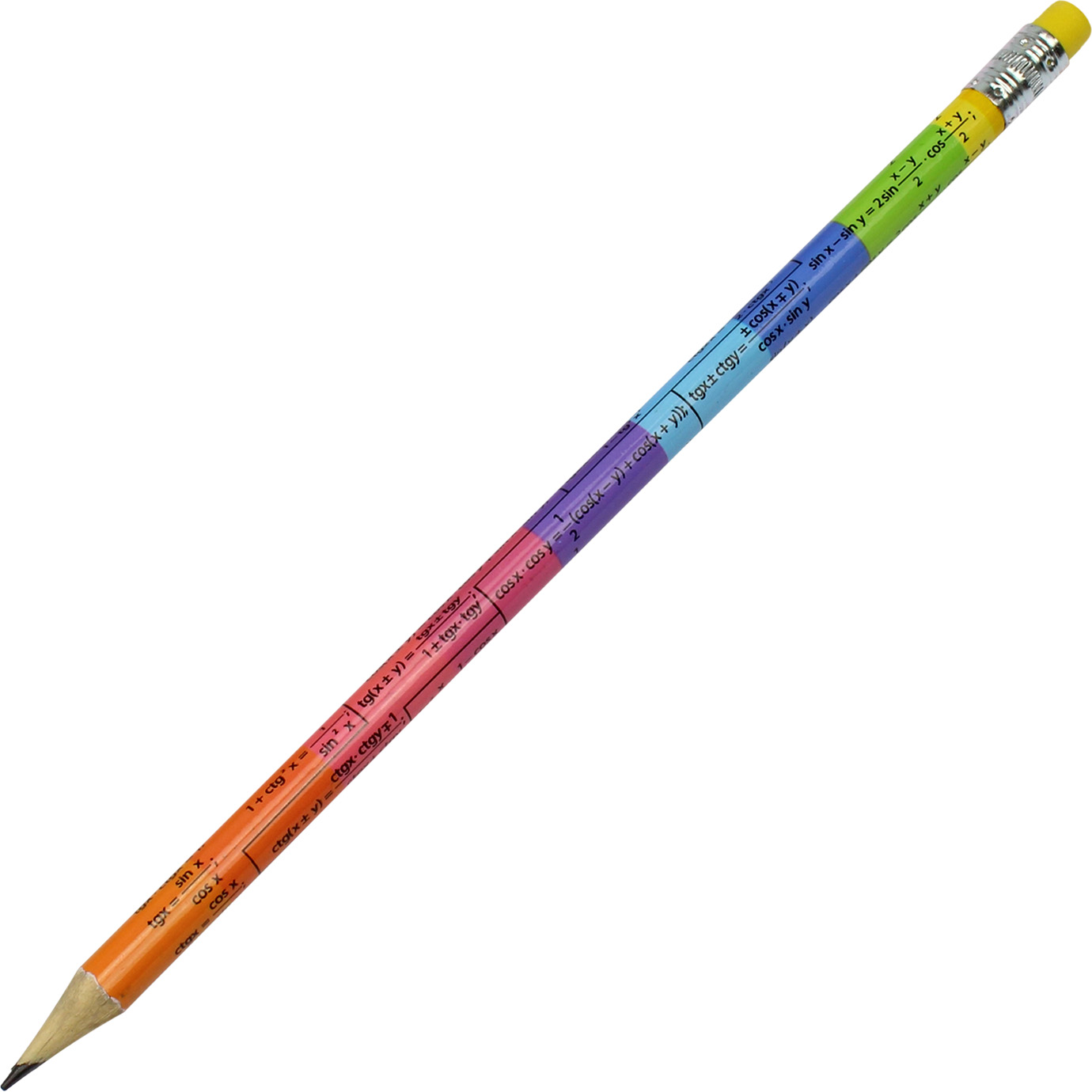 Олівець гр. "1В" №280484 Тригонометрія HB круг. з гумкою,в пласт. тубі(36) — купити | Канцелярський Сад