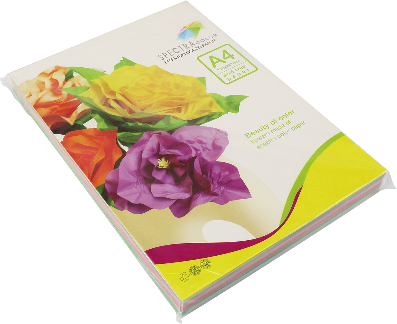 Папір кольор. А4 80г/м паст. 5х50 Spectra Color-Rainbow Pack Light IT 82 "Т"(250шт)(10) — фото товару | Канцелярський Сад