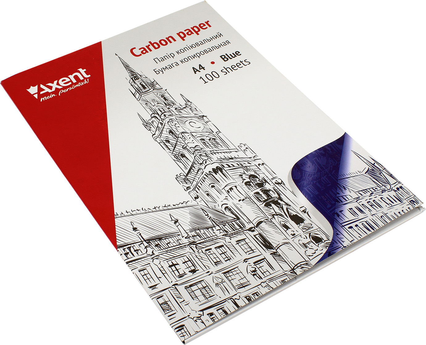 Копірка "Axent" А4 100арк (синя) №3301-02(50) — фото товару | Канцелярський Сад