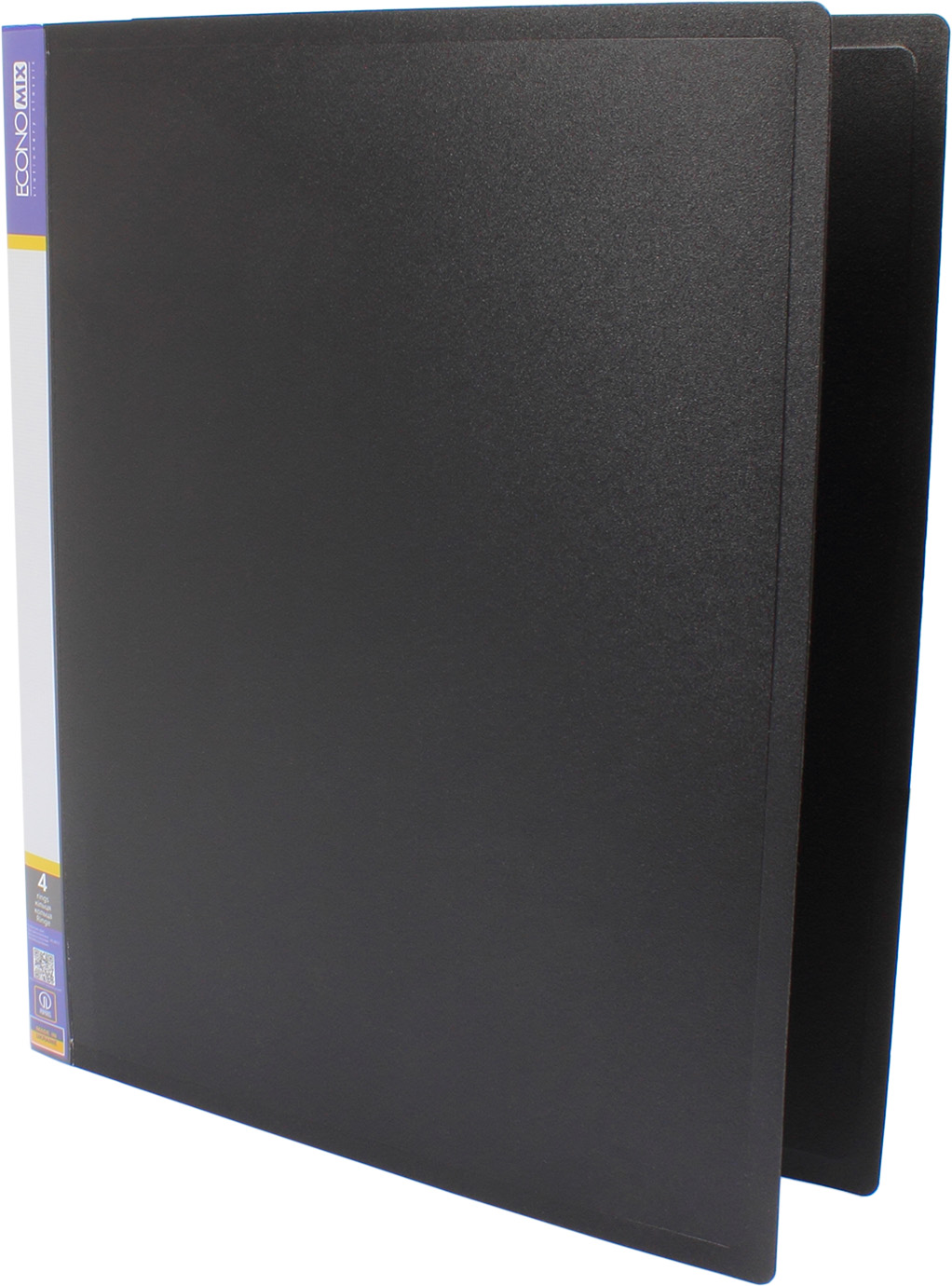 Папка "Economix" №E30702-01 А4 на 4кільця d-25мм (O)(чорна)(1)(10) — фото товару | Канцелярський Сад