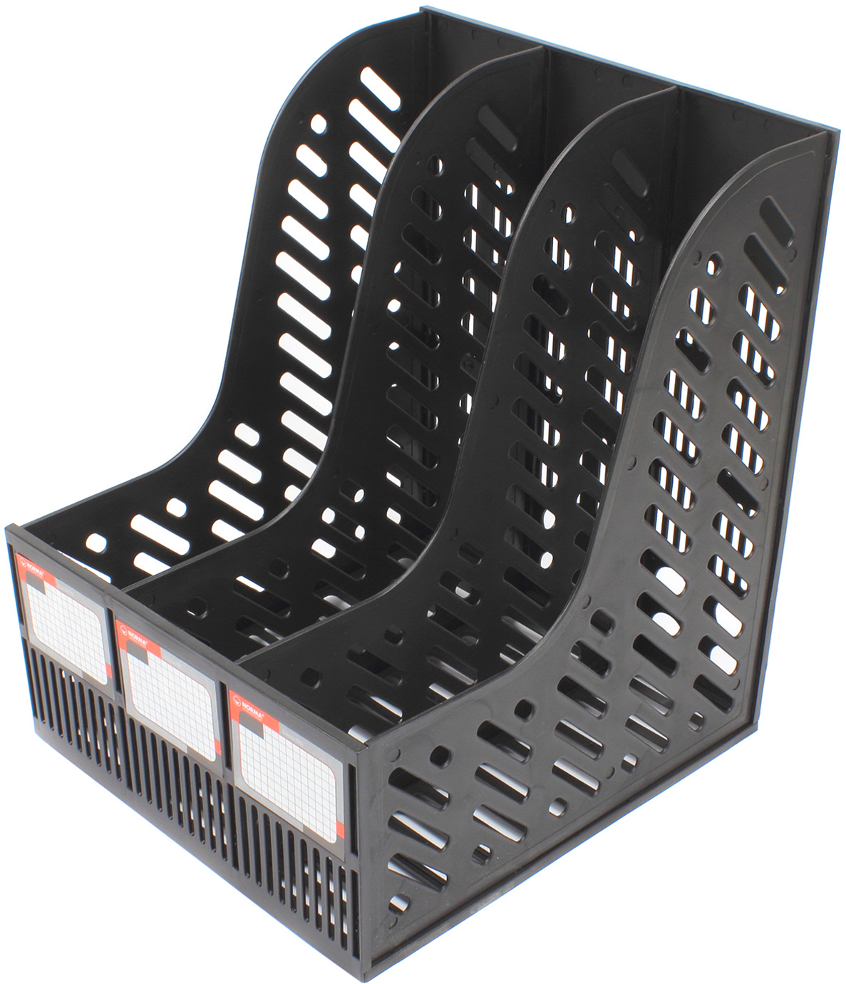 Лоток вертик. "Norma" №7021-09 3від. чорний(24) — фото товару | Канцелярський Сад