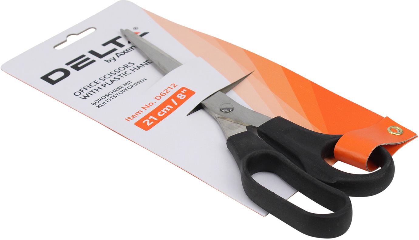 Ножиці офісн. "Axent/Delta" №D6212 21см чорні(10)(100) — фото товару | Канцелярський Сад