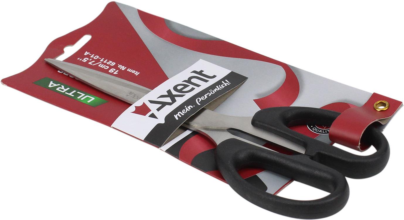 Ножиці офісн. "Axent" №6211-01 19см Ultra чорні(10)(200) — фото товару | Канцелярський Сад