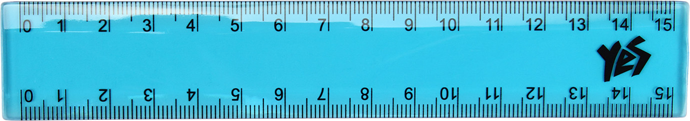 Лінійка пласт. 15см "1В/Yes" №370330 непрозор. кольор.(48)(1152) — фото товару | Канцелярський Сад