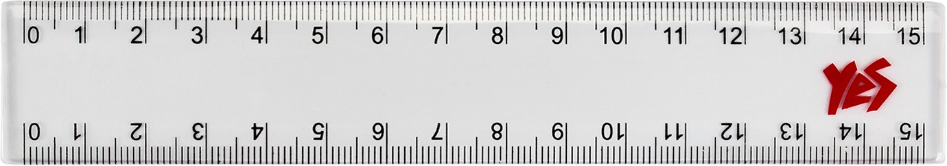 Лінійка пласт. 15см "1В/Yes" прозор. №370329(48)(1152) — фото товару | Канцелярський Сад