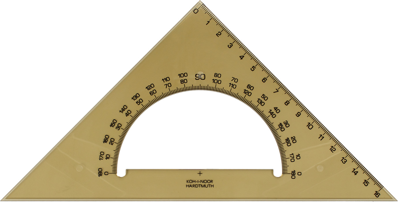 Трикутник пласт. "Koh-i-noor" димч. 45/177 з транспортиром №745640(50) — купити | Канцелярський Сад