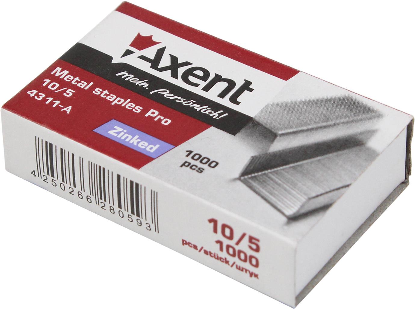 Скоби "Axent" №10/5 Pro (1000) №4311(20)(1000) — фото товару | Канцелярський Сад